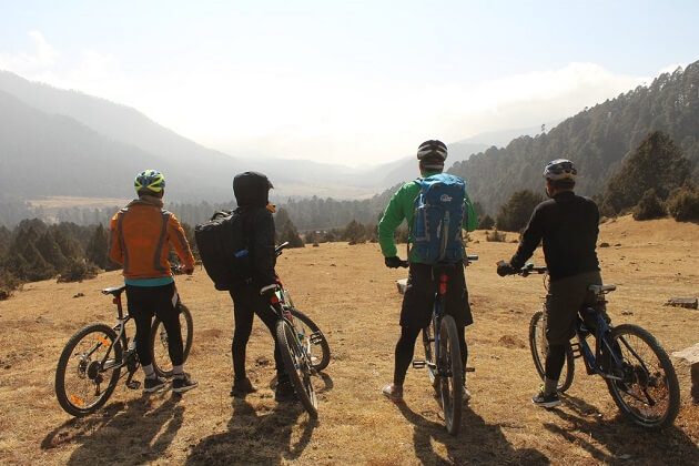 Chozom Bridge - biking tour in bhutan