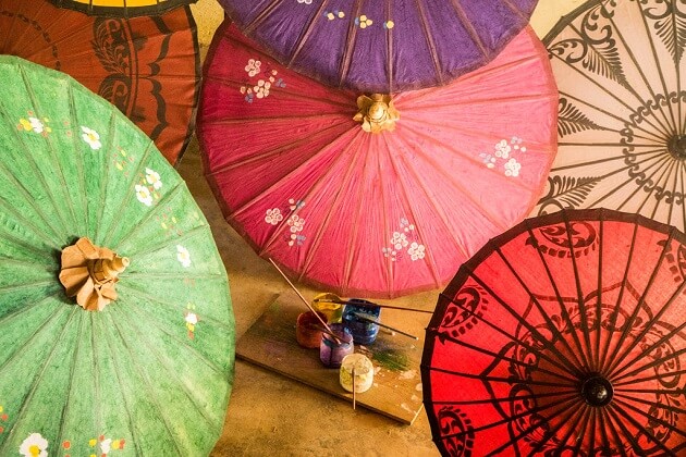 Paper Umbrellas - myanmar souvenir products