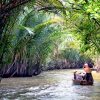 floating boat in mekong delta