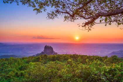 mount popa at sunset