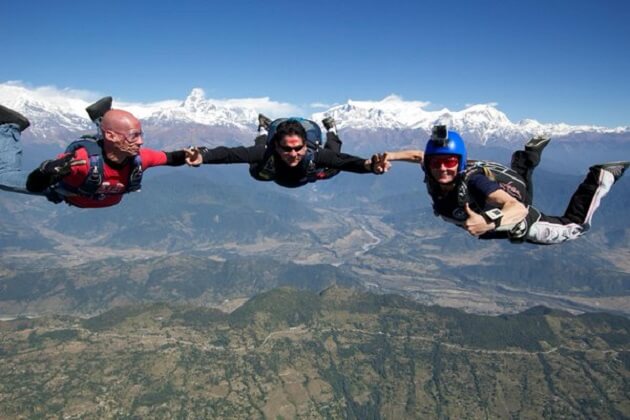 sky diving - nepal tour packages