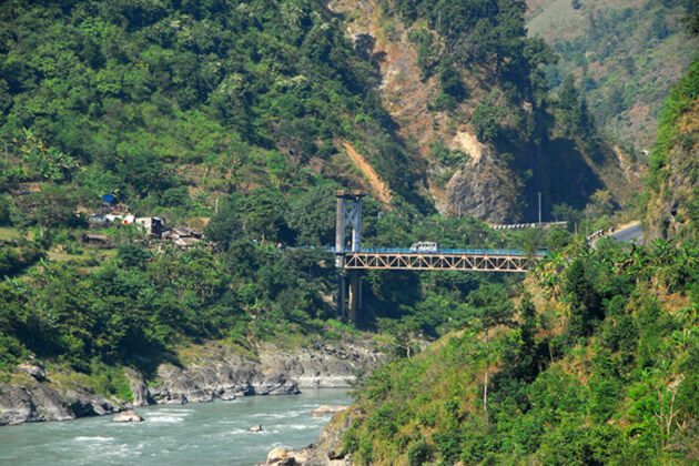 suspension-bridge at Mugling